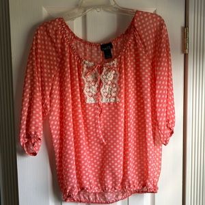 Sheer polka dot blouse